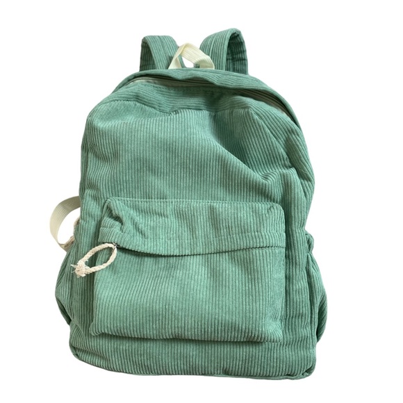 Olivia Mark Handbags - Minimalist Corduroy Pocket Front Backpack – Women Backpacks